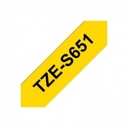 BROTHER TZES651 Taśma Brother 24mm BLACK ON YELLOW ADHESIVE TAPE