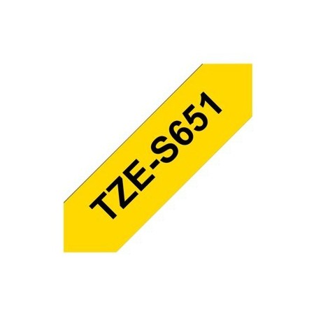 BROTHER TZES651 Taśma Brother 24mm BLACK ON YELLOW ADHESIVE TAPE