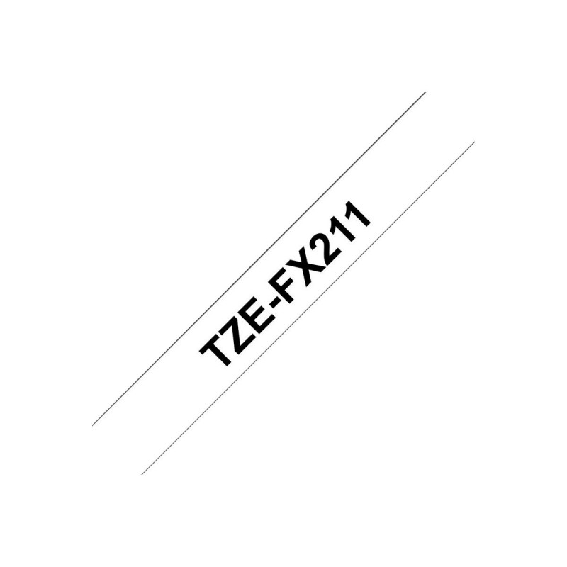 BROTHER TZEFX211 Taśma Brother 6mm BLACK ON WHITE FLEXIBLE ID