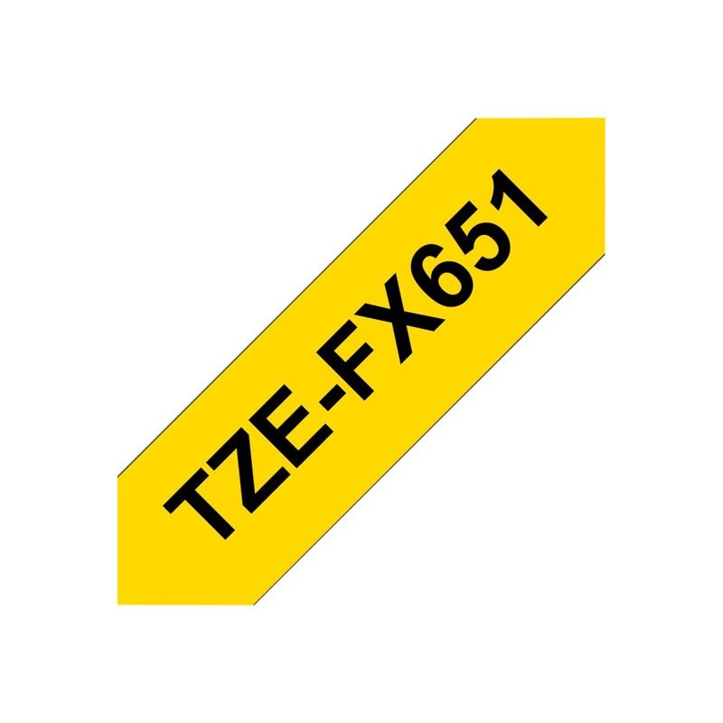 BROTHER TZEFX651 Taśma Brother 24mm BLACK ON YELLOW FLEXIBLE ID
