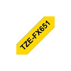 BROTHER TZEFX651 Taśma Brother 24mm BLACK ON YELLOW FLEXIBLE ID