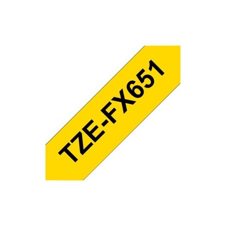 BROTHER TZEFX651 Taśma Brother 24mm BLACK ON YELLOW FLEXIBLE ID