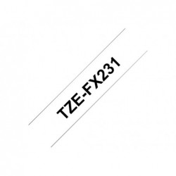 BROTHER TZEFX231 Taśma Brother 12mm BLACK ON WHITE FLEXIBLE ID