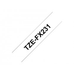 BROTHER TZEFX231 Taśma Brother 12mm BLACK ON WHITE FLEXIBLE ID
