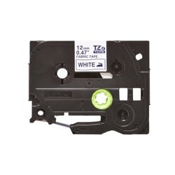 BROTHER TZEFA3 Tape Brother 12mm BLUE ON white fabric