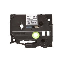 BROTHER TZEM951 Taśma Brother 24mm BLACK ON SILVER (MAT) TAPE / METALIC