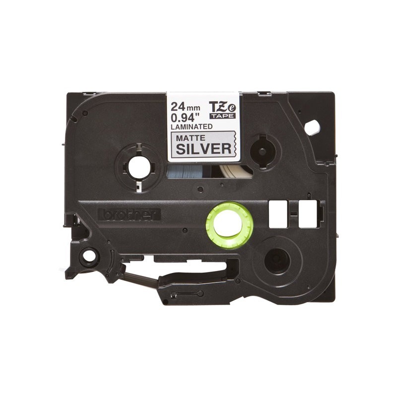 BROTHER TZEM951 Taśma Brother 24mm BLACK ON SILVER (MAT) TAPE / METALIC