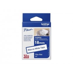 BROTHER Tape TZeFA4B 18mm Blue on White background Thermo sticky 3M