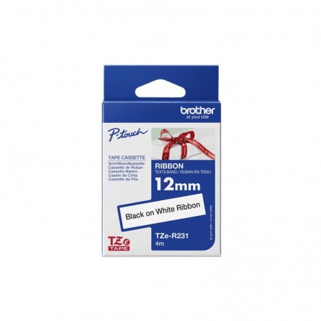 BROTHER TZER231 Taśma Brother 12mm Black/White ribbon tape