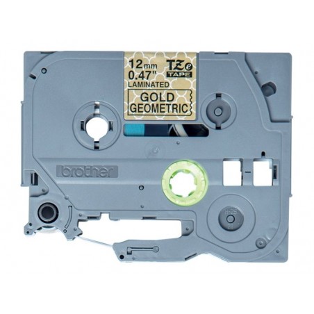 BROTHER TZEMPGG31 Taśma Brother 12mm Gold geometric pattern tape