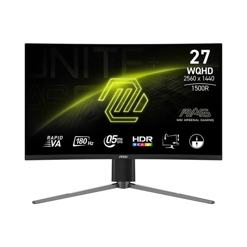 Monitor MAG 27CQ6PF 27 cali/LED/QHD/Zakrzywiony/180Hz/Czarny Monitor MAG 27CQ6PF 27 cali/LED/QHD/Zakrzywiony/180Hz/Czarny