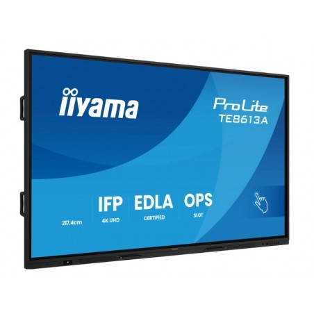 Monitor interaktywny 86 cali TE8613A-B2AG INFRARED,40pkt,IPS,4K,7H,500cd/m2,      WiFi,USB, ANDROID 14, Google EDLA,2x20W, UCHWY