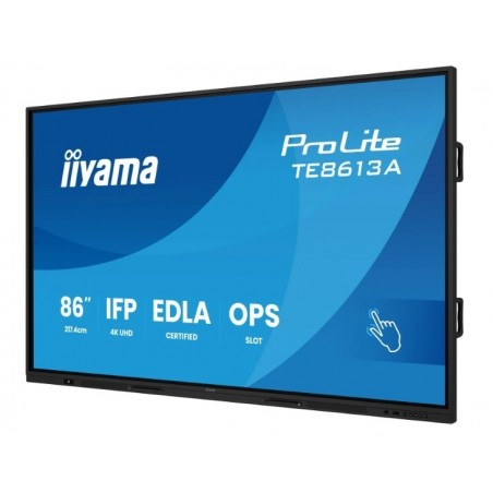 Monitor interaktywny 86 cali TE8613A-B2AG INFRARED,40pkt,IPS,4K,7H,500cd/m2,      WiFi,USB, ANDROID 14, Google EDLA,2x20W, UCHWY