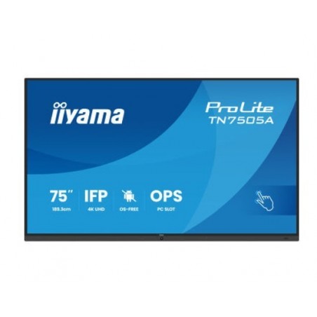 Monitor 75 cali TN7505A-B1AG IPS,4K,40pkt,500cd,nonOS,1200:1,5ms,    DeepContrast-IR+, 1xVGA,2xHDMI,DP,USB-C(PD65W),2xRJ45,2x20W