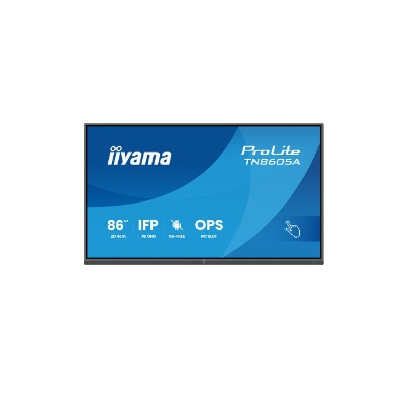 Monitor 86 cali TN8605A-B1AG IPS,4K,40pkt,500cd,nonOS,1200:1,5ms,    DeepContrast-IR+, 1xVGA,2xHDMI,DP,USB-C(PD65W),2xRJ45,2x20W