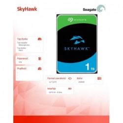 Dysk twardy 3,5 cala SkyHawk 1TB 256MB ST1000VX013 