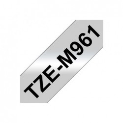 BROTHER TZEM961 Taśma Brother 36mm BLACK ON SILVER (MAT) TAPE / METALIC