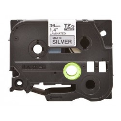 BROTHER TZEM961 Taśma Brother 36mm BLACK ON SILVER (MAT) TAPE / METALIC