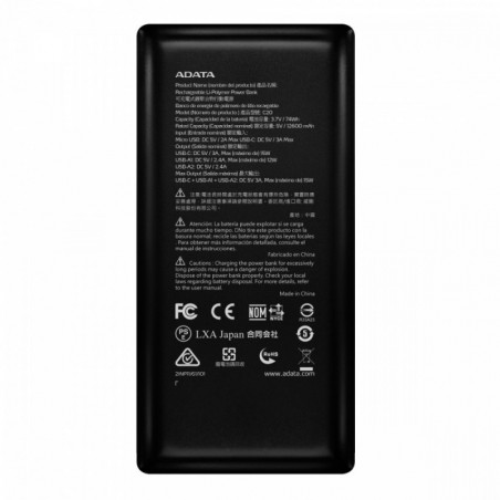 Powerbank C20 20000mAh USB-C czarny Powerbank C20 20000mAh USB-C czarny