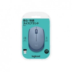 LOGITECH M171 Mouse right and left-handed optical 3 buttons wireless 2.4 GHz USB wireless receiver blue/grey