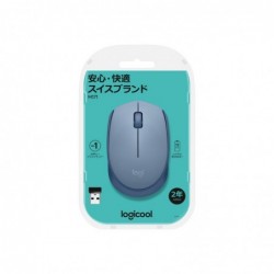 LOGITECH M171 Mouse right and left-handed optical 3 buttons wireless 2.4 GHz USB wireless receiver blue/grey