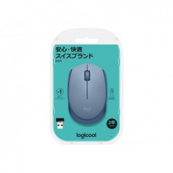 LOGITECH M171 Mouse right and left-handed optical 3 buttons wireless 2.4 GHz USB wireless receiver blue/grey