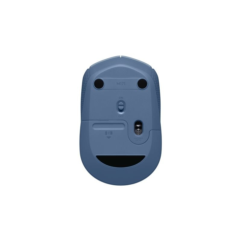 LOGITECH M171 Mouse right and left-handed optical 3 buttons wireless 2.4 GHz USB wireless receiver blue/grey