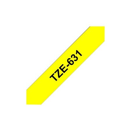 BROTHER TZE631 Brother TZE631 Banda laminata 12mm BLACK ON YELLOW