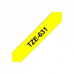 BROTHER TZE631 Brother TZE631 Banda laminata 12mm BLACK ON YELLOW