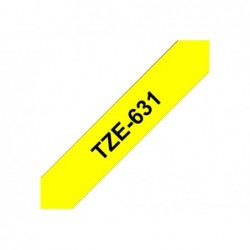 BROTHER TZE631 Brother TZE631 Banda laminata 12mm BLACK ON YELLOW