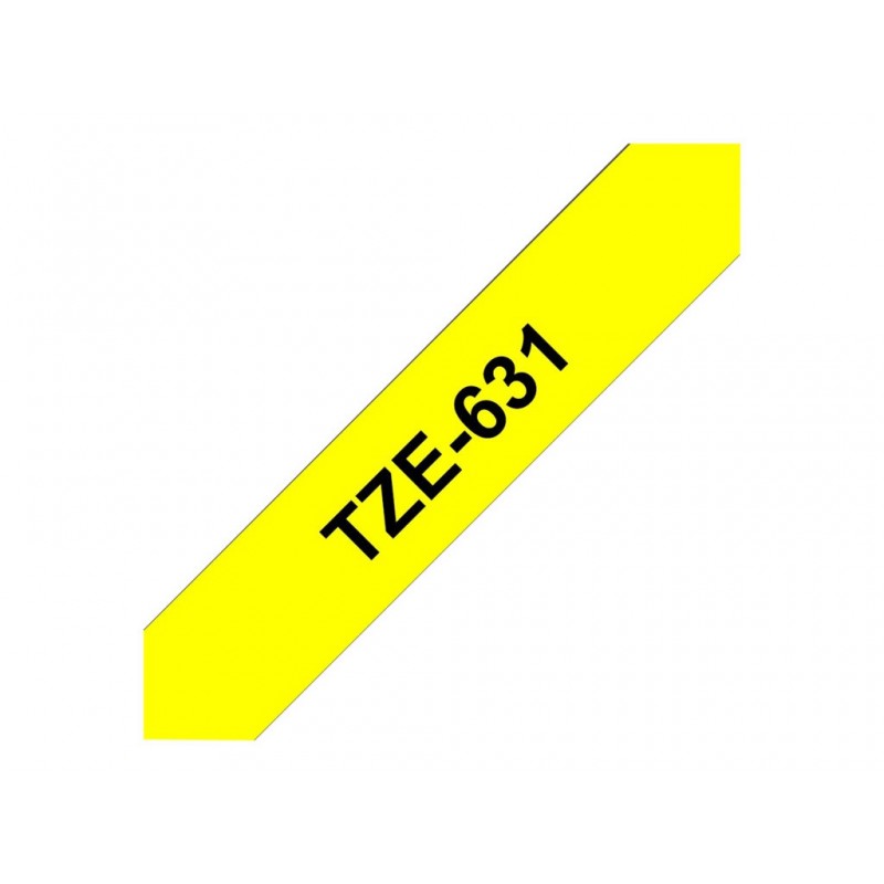 BROTHER TZE631 Brother TZE631 Banda laminata 12mm BLACK ON YELLOW