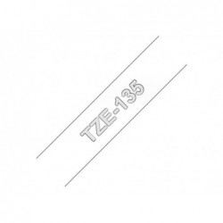 BROTHER TZE135 Taśma Brother 12mm WHITE ON CLEAR