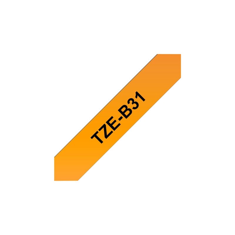 BROTHER TZEB31 Taśma Brother 12mm BLACK ON FLUO. ORANGE