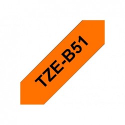 BROTHER TZEB51 Taśma Brother 24mm BLACK ON FLUO. ORANGE