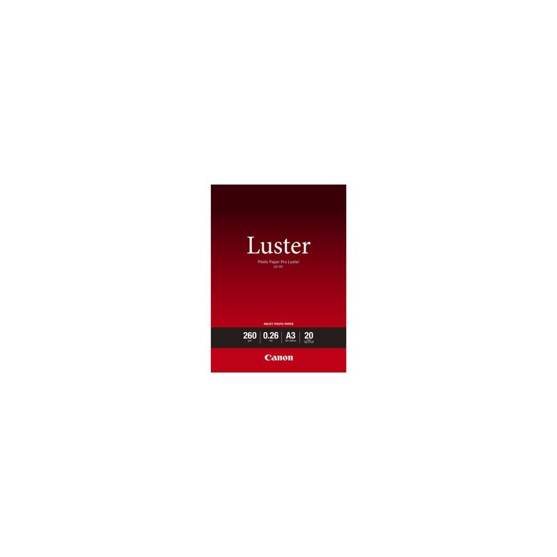 CANON LU-101 Photo Paper Pro Luster A3 20 sheets 260gsm 0.26mm CANON LU-101 Photo Paper Pro Luster A3 20 sheets 260gsm 0.26mm