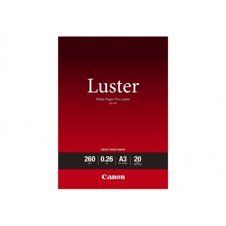 CANON LU-101 Photo Paper Pro Luster A3 20 sheets 260gsm 0.26mm CANON LU-101 Photo Paper Pro Luster A3 20 sheets 260gsm 0.26mm