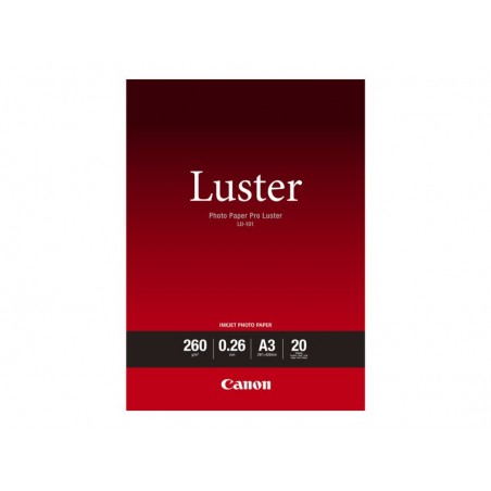 CANON LU-101 Photo Paper Pro Luster A3 20 sheets 260gsm 0.26mm CANON LU-101 Photo Paper Pro Luster A3 20 sheets 260gsm 0.26mm