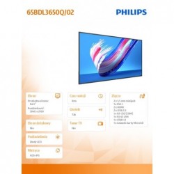 Monitor wielkoformatowy 65BDL3650Q/02 65 cali Public Display 