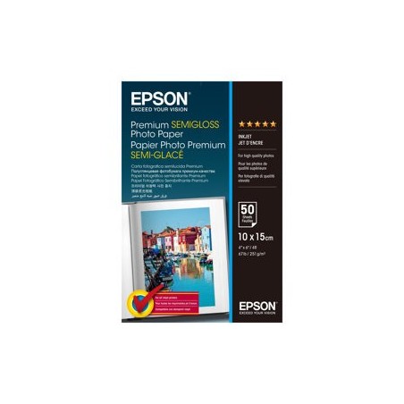 EPSON C13S041765 Papier Epson Premium Semigloss photo 251g 10x15 50ark EPSON C13S041765 Papier Epson Premium Semigloss photo 251g 10x15 50ark