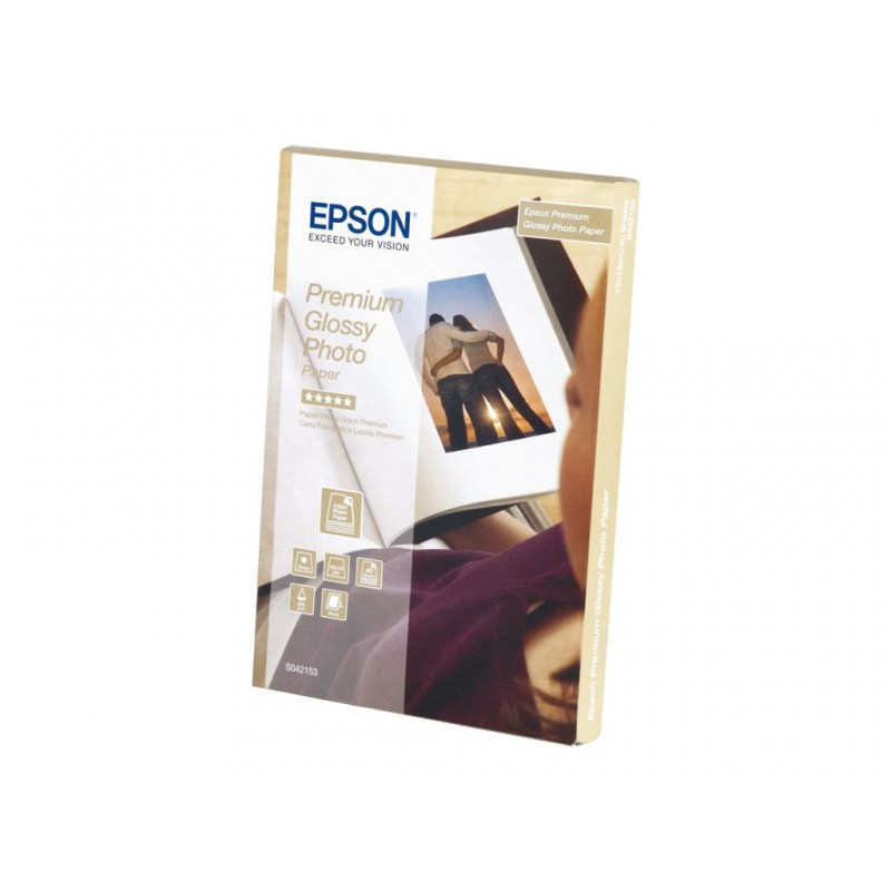 EPSON C13S042153 Papier Epson Premium Glossy photo 255g 10x15 40ark EPSON C13S042153 Papier Epson Premium Glossy photo 255g 10x15 40ark