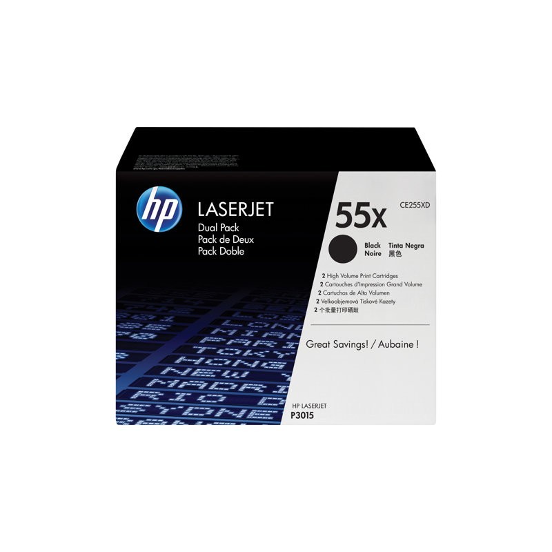 Toner 55X P3015 Czarny CE255XD 12.5k Dwupak