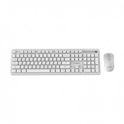 Gembird zestaw bezprzewodowy klawiatura + mysz Slim Pro Business na biurkobiały układ US