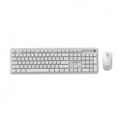 Gembird zestaw bezprzewodowy klawiatura + mysz Slim Pro Business na biurkobiały układ US