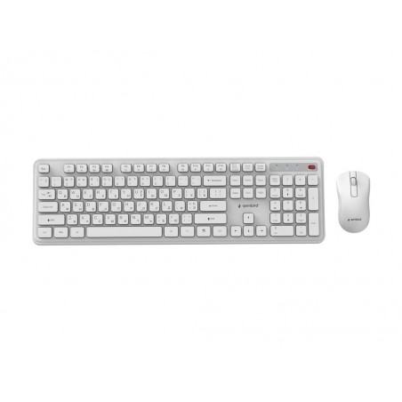Gembird zestaw bezprzewodowy klawiatura + mysz Slim Pro Business na biurkobiały układ US