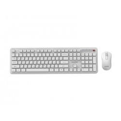 Gembird zestaw bezprzewodowy klawiatura + mysz Slim Pro Business na biurkobiały układ US