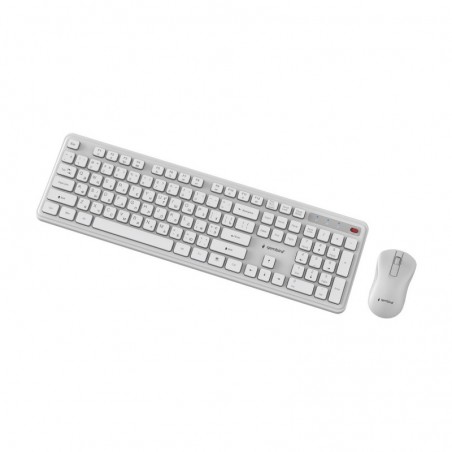 Gembird zestaw bezprzewodowy klawiatura + mysz Slim Pro Business na biurko biały układ RU