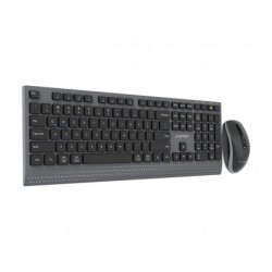 GEMBIRD Zestaw bezprzewodowy dual mode klawiatura + mysz 2.4 GHz + BT slim układ US kolor czarny