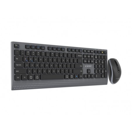 GEMBIRD Zestaw bezprzewodowy dual mode klawiatura + mysz 2.4 GHz + BT slim układ US kolor czarny