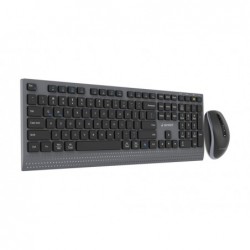GEMBIRD Zestaw bezprzewodowy dual mode klawiatura + mysz 2.4 GHz + BT slim układ US kolor czarny