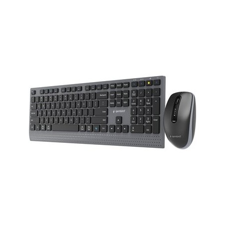 GEMBIRD Zestaw bezprzewodowy dual mode klawiatura + mysz 2.4 GHz + BT slim układ US kolor czarny